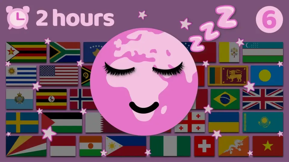 This is the thumbnail for the video titled 'Can I name the flags of the world? (Geography games to help you sleep #6)'