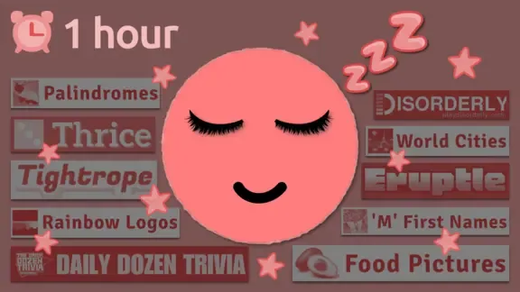 This is the thumbnail for the video titled 'Trivia games & quizzes to help you sleep'