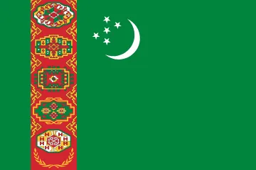 The flag of Turkmenistan