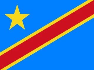 The flag of the Democratic Republic of the Congo